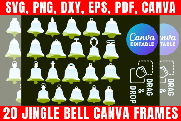 20 Jingle Bell Canva Frames Template: Your Shortcut to Festive Holiday Designs