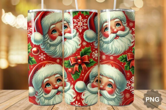 Achieve Professional Results with the Christmas Red Vintage Santa Tumbler Wrap
