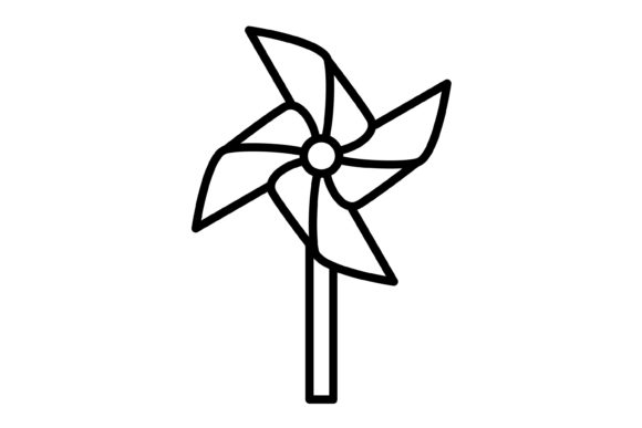 Pinwheel Outline Icon: A Versatile Design Asset